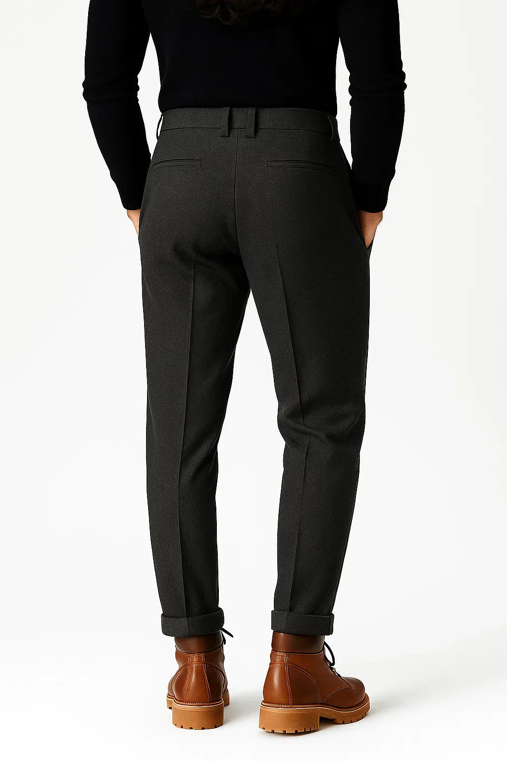Men's Wool-Blend Trousers, Slim Tapered Leg