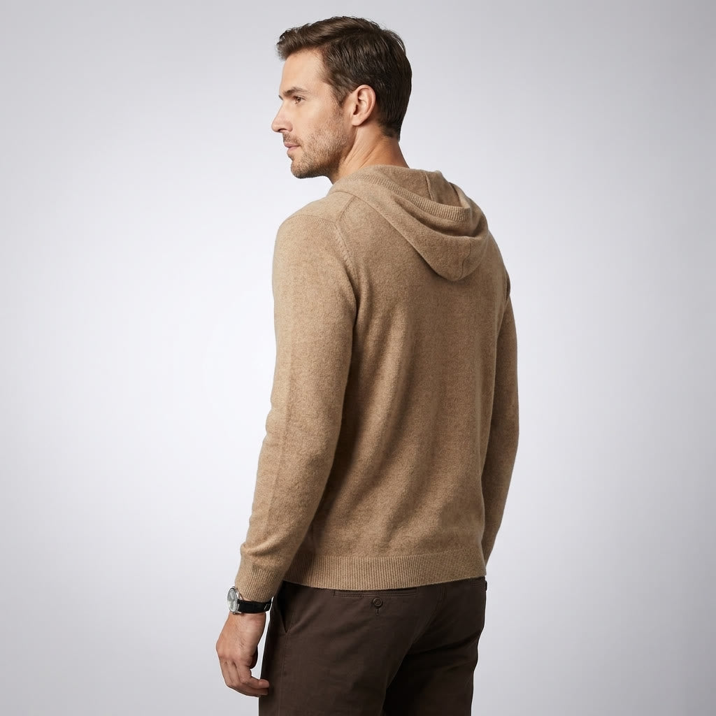 Unisex hooded jumper with long sleeves, drawstrings and ribbed trims