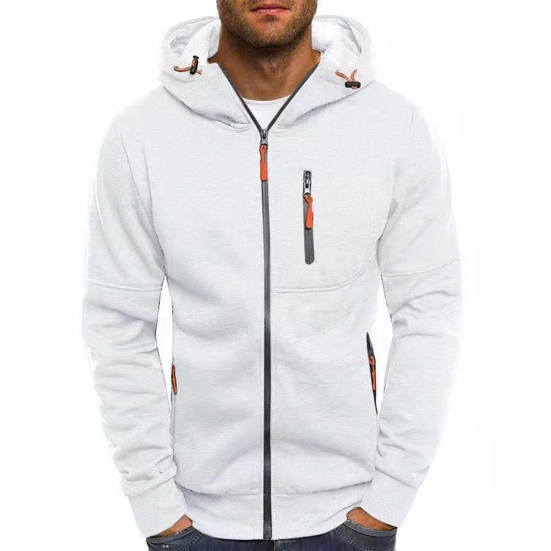 Men's hooded full-zip jacket with zipped chest and side pockets