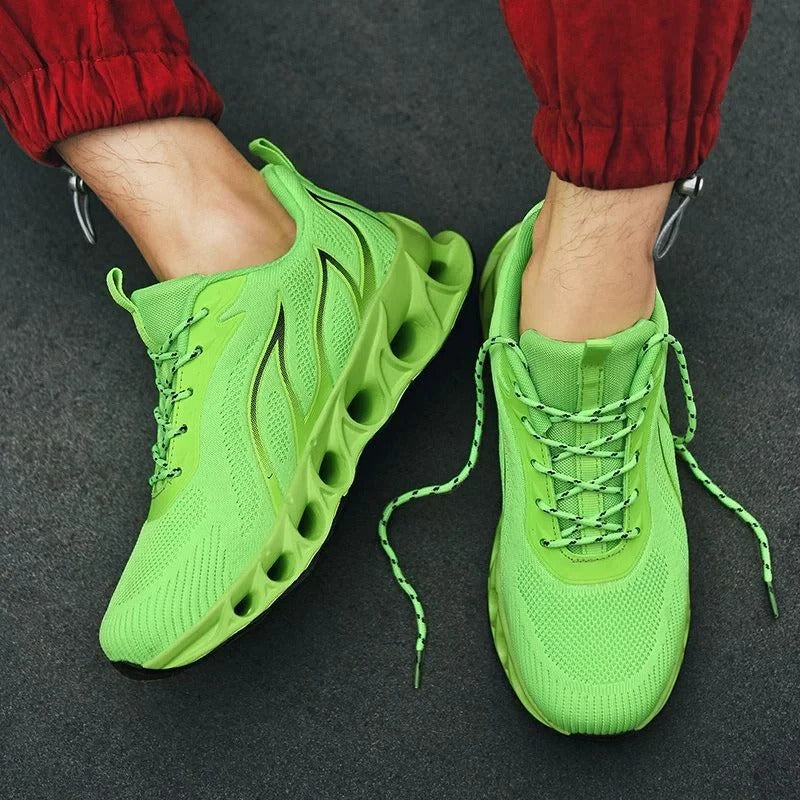 Men's Running Trainers, Knitted Upper, Blade Style Sole
