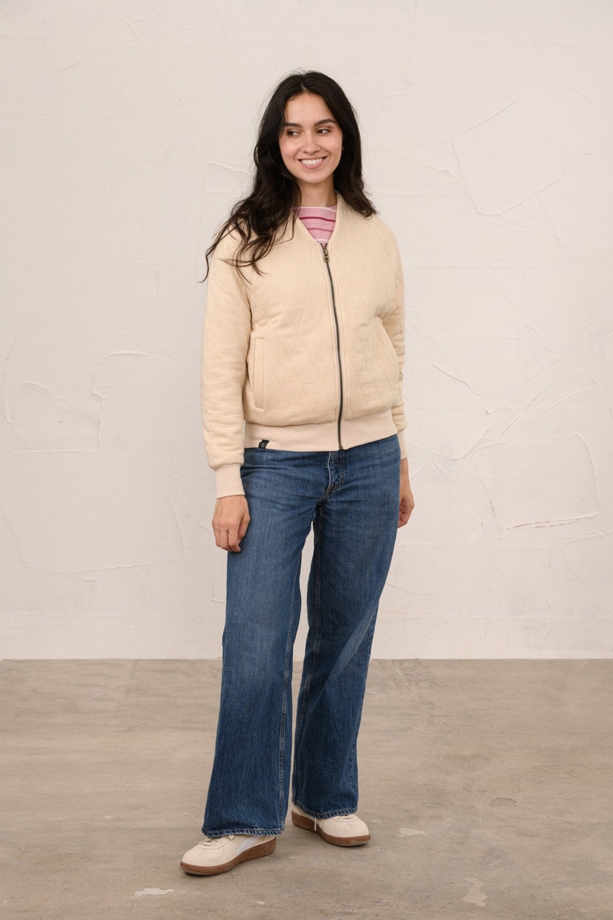 Cappuccino beige quilted jacket
