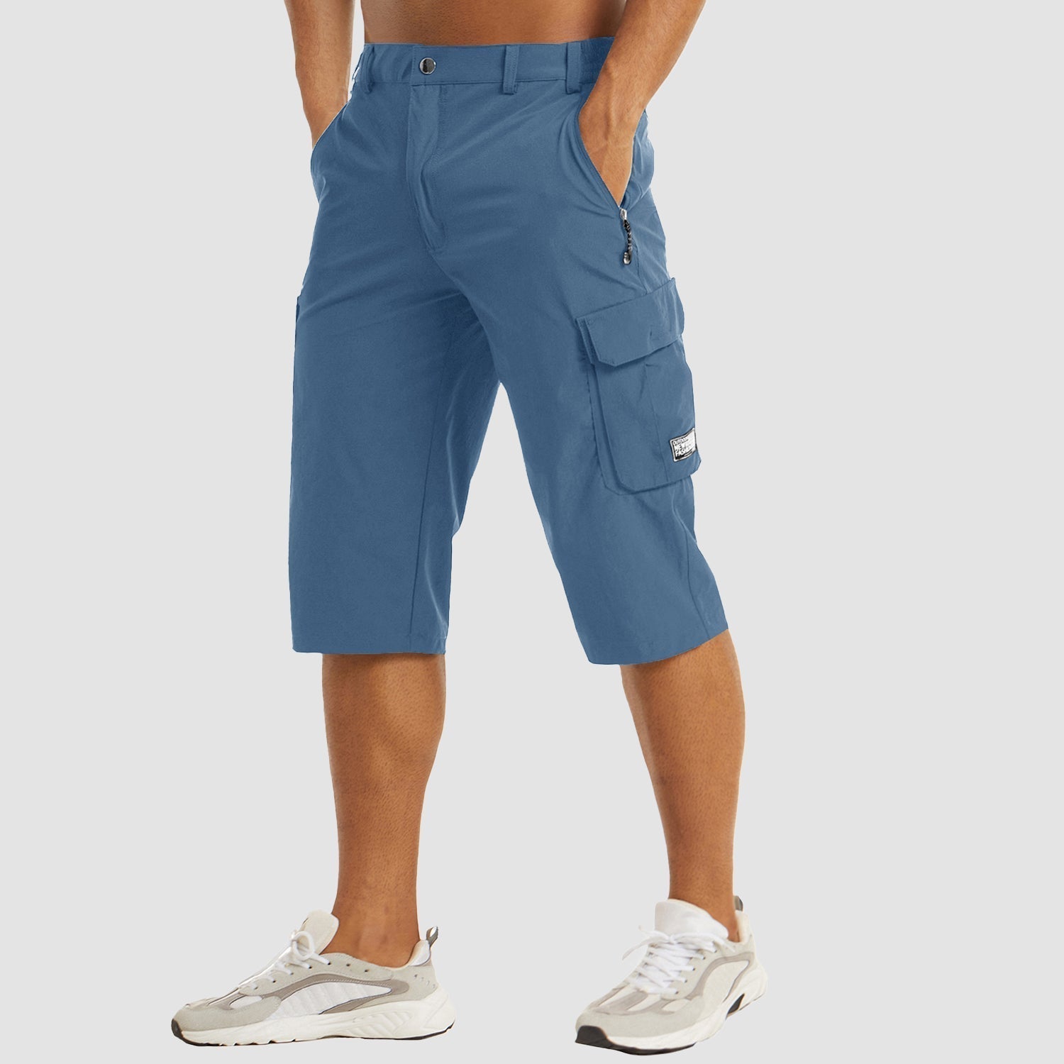 Men's Cargo Shorts, Knee Length Relaxed Fit Casual Summer Shorts with Multiple Pockets