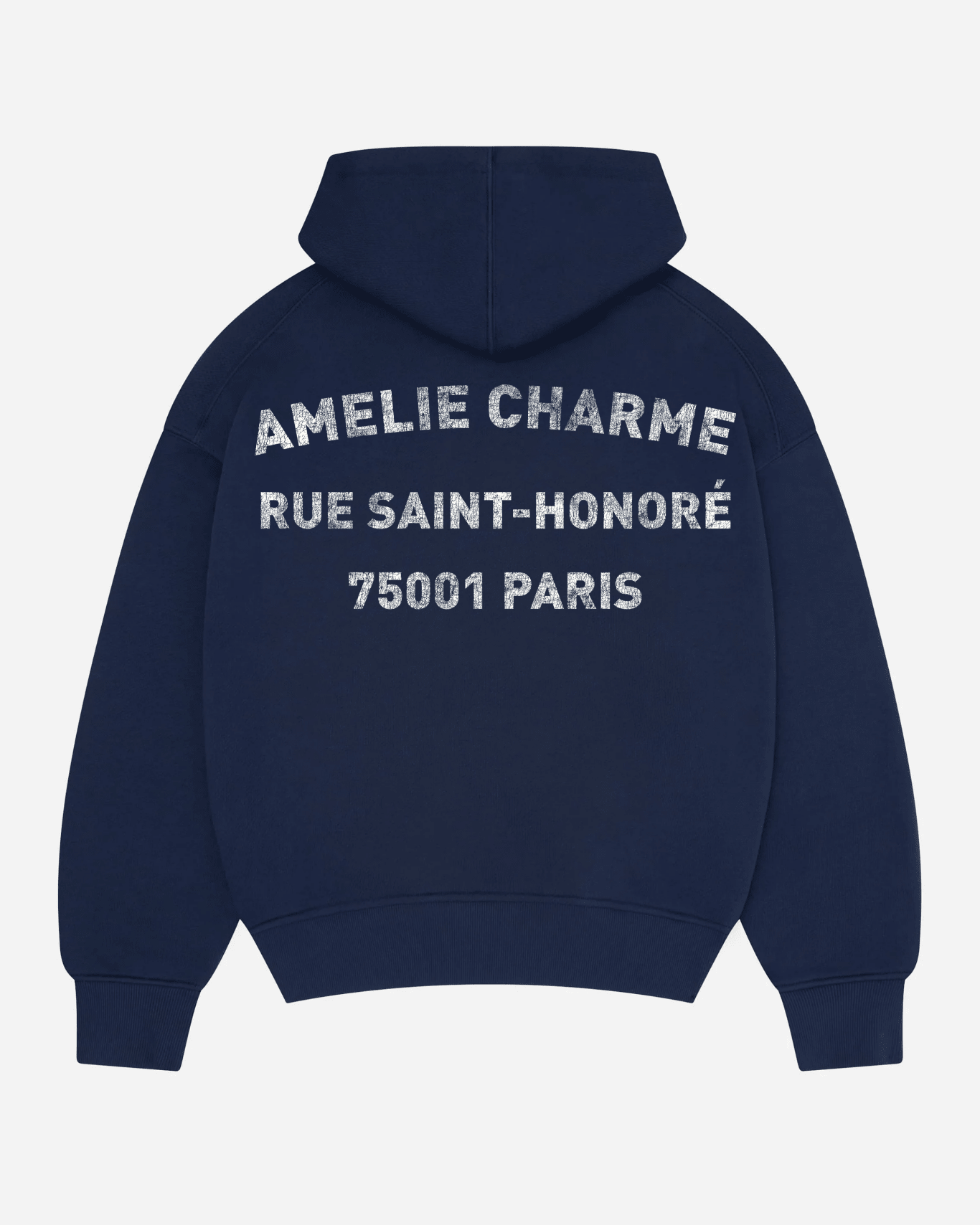 Unisex pullover hoodie with hood, kangaroo pocket and chest text
