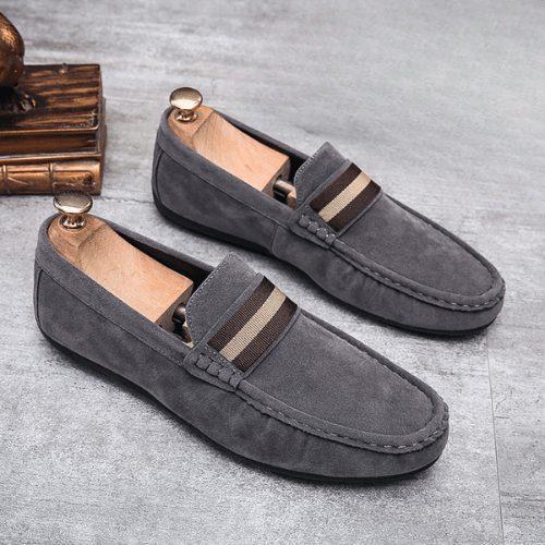 Men's loafers with H buckle detail and moccasin stitching