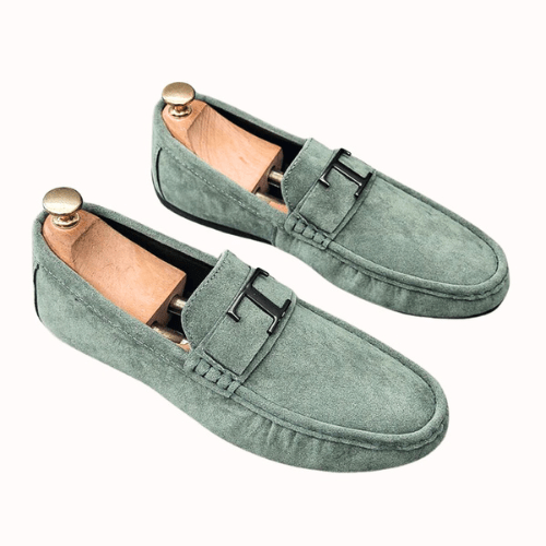 Men's loafers with H buckle detail and moccasin stitching