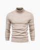 Men's slim-fit ribbed turtleneck sweater with long sleeves