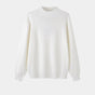 Men's plain ribbed mock neck sweater with long sleeves and ribbed trims