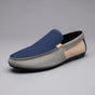 Colour block canvas loafers with rounded toes and flat soles