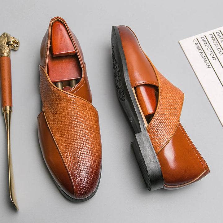 Classic slip-on loafers available in brown or black