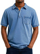 Men's Vintage Casual Polo Shirt, Short Sleeve Retro Cotton Polo for Everyday Wear