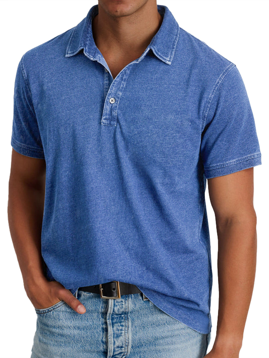 Men's Polo Shirt with Collar, Short Sleeve Solid Cotton Smart Casual Polo Regular Fit