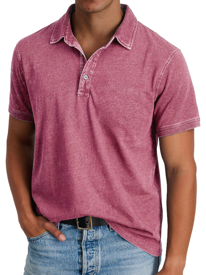 Men's Polo Shirt with Collar, Short Sleeve Solid Cotton Smart Casual Polo Regular Fit