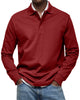 Men's Long Sleeve Polo Shirt, Casual Slim Fit Collared Polo for Everyday Wear