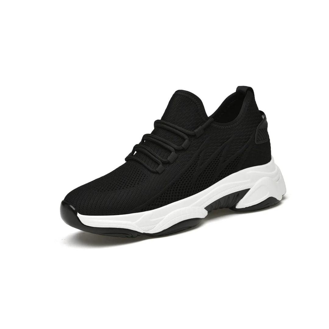 Men's lace-up trainers with a raised sole and panelled upper