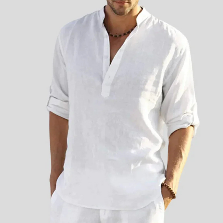 Men's Lightweight Breathable Shirt, Long Sleeve Button-Down Slim Fit Versatile Summer Shirt