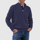 Men's plain half-zip sweater with ribbed mock neck