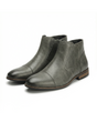 Men's ankle Chelsea boots with elastic side panels and cap toe