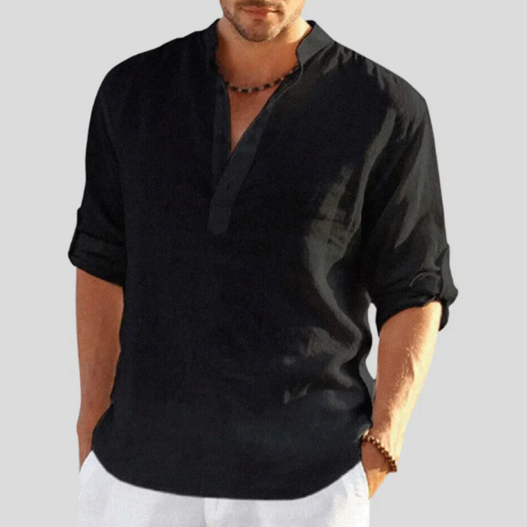 Men's Lightweight Breathable Shirt, Long Sleeve Button-Down Slim Fit Versatile Summer Shirt
