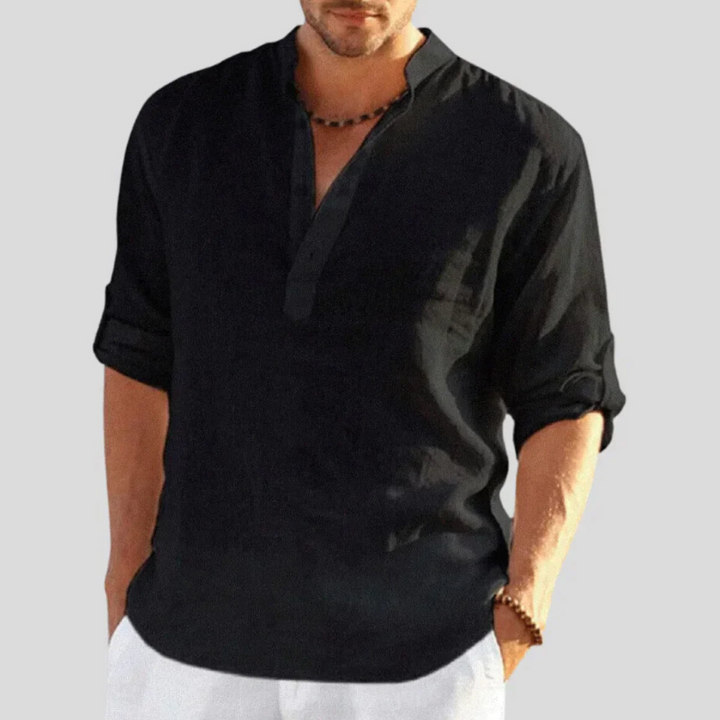 Men's Lightweight Breathable Shirt, Long Sleeve Button-Down Slim Fit Versatile Summer Shirt