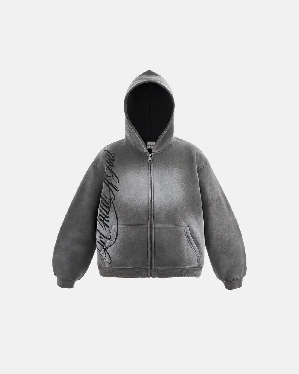 Acid wash zip-up hoodie