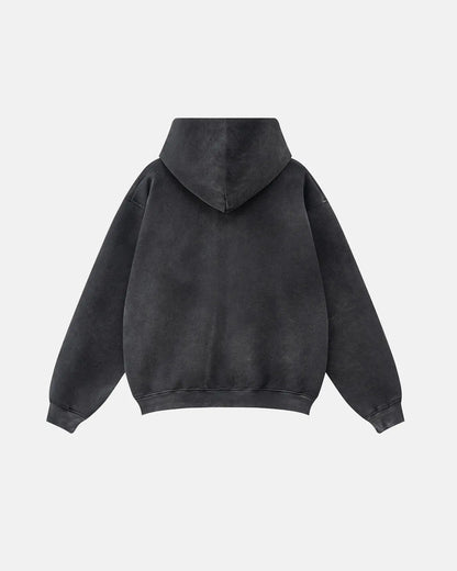 Graphic zip-up hoodie with hood, long sleeves and front pouch pockets