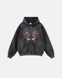 Unisex graphic zip-up hoodie with hood, long sleeves and kangaroo pockets