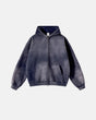 Acid washed zip-up hoodie with hood, long sleeves and front pockets