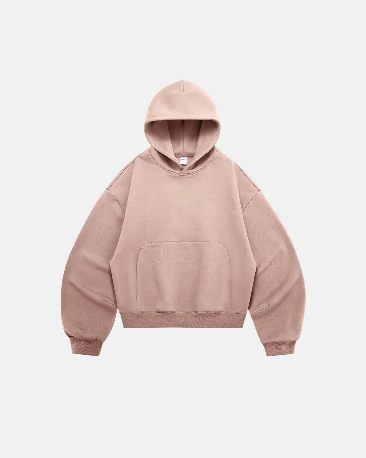 Plain boxy fit hoodie with hood, long sleeves and front kangaroo pocket