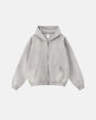 Unisex acid washed zip-up hoodie with hood, long sleeves and front pocket