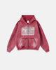 Unisex graphic zip-up hoodie with hood, printed chest design and front pockets