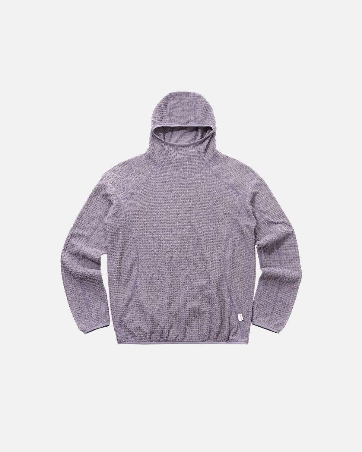 Unisex hooded hoodie with grid texture, long sleeves and elasticated hem