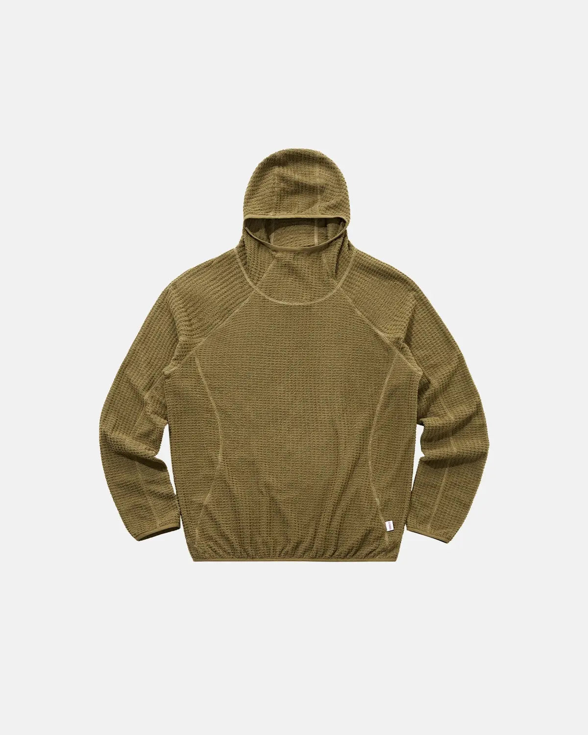 Unisex hooded hoodie with grid texture, long sleeves and elasticated hem