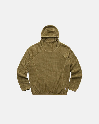 Unisex hooded hoodie with grid texture, long sleeves and elasticated hem