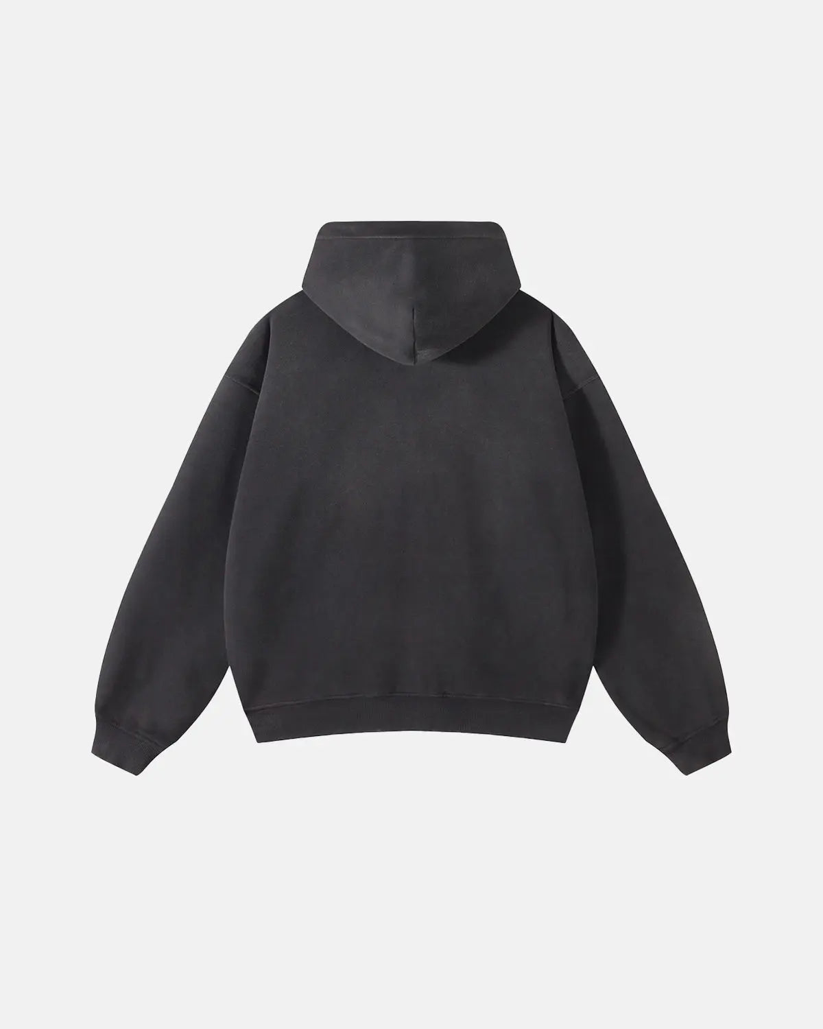 Acid washed zip-up hoodie with hood, long sleeves and front pockets