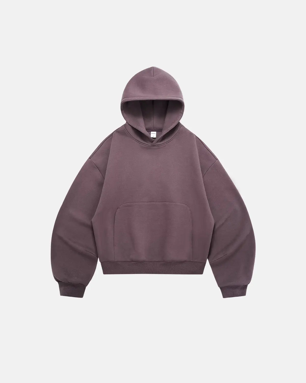 Plain boxy fit hoodie with hood, long sleeves and front kangaroo pocket