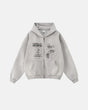 Graphic zip-up hoodie with hood, long sleeves and front pouch pockets