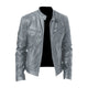 Men's zip front jacket with stand collar and multiple zipped pockets
