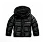 Hooded quilted puffer jacket with glossy finish and long sleeves