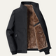 Men's full-zip jacket with stand collar, fleece-style lining and ribbed cuffs