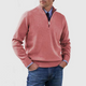 Men's plain half-zip sweater with ribbed mock neck