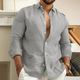 Men's Lightweight Breathable Shirt, Long Sleeve Button-Down Slim Fit Casual Summer Shirt