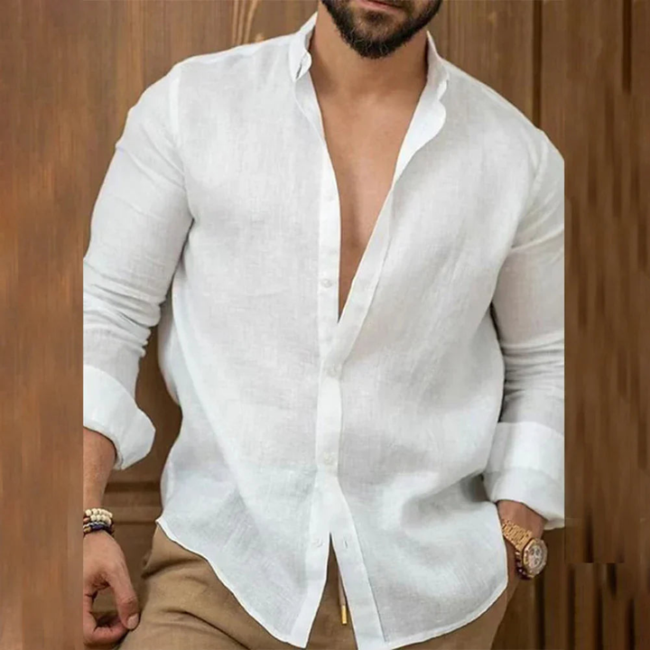 Men's Lightweight Breathable Shirt, Long Sleeve Button-Down Slim Fit Casual Summer Shirt