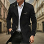 Men's classic double-breasted trench coat with long sleeves