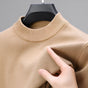 Men's plain mock neck jumper with ribbed collar and long sleeves