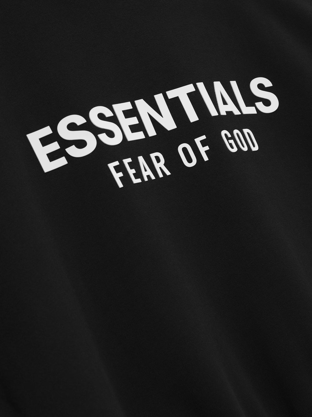 Black pullover hoodie with kangaroo pocket and back text graphic