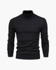 Men's slim-fit ribbed turtleneck sweater with long sleeves