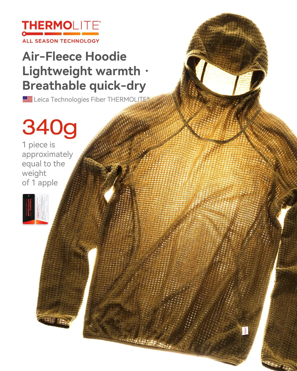 Unisex hooded hoodie with grid texture, long sleeves and elasticated hem