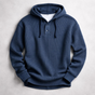 Waffle-knit henley hoodie with drawstring hood, button placket and long sleeves