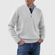 Men's plain half-zip sweater with ribbed mock neck