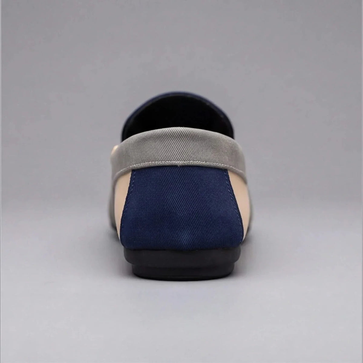 Colour block canvas loafers with rounded toes and flat soles